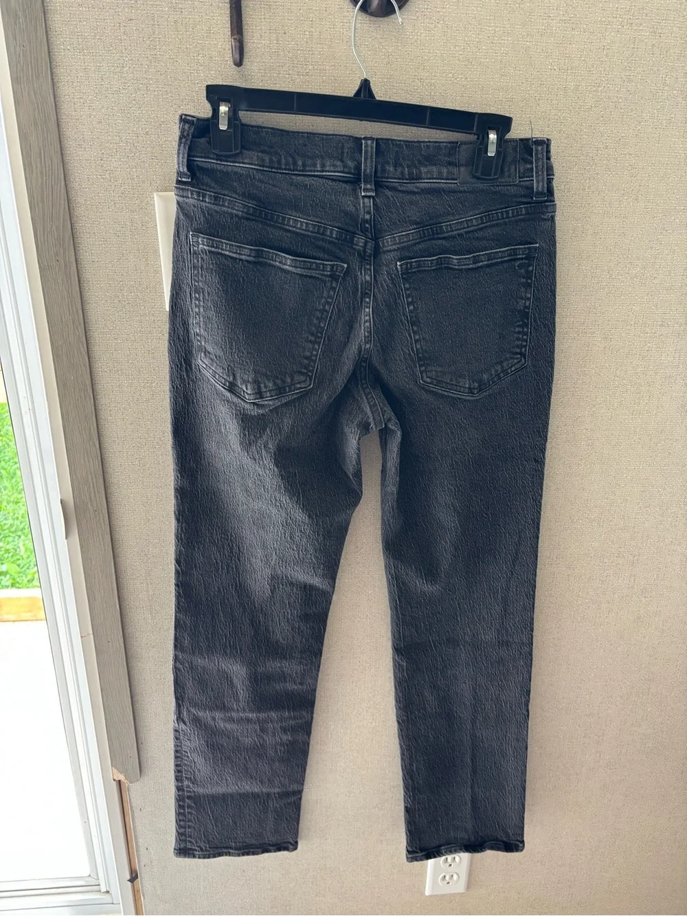 Madewell Mid-Rise '90s Straight Jeans Black Acid Marbled Wash Size 27 Cotton